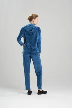 Velour Hoodie -Natori Sales Shop Velour Hoodie Deco Blue by N Natori 2 23321.1641578254