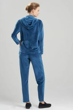 Velour Hoodie -Natori Sales Shop Velour Hoodie Deco Blue by N Natori 2 93532.1641578252