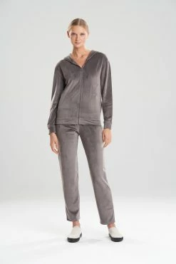 Velour Hoodie -Natori Sales Shop Velour Hoodie River Stone by N Natori 74919.1641578274