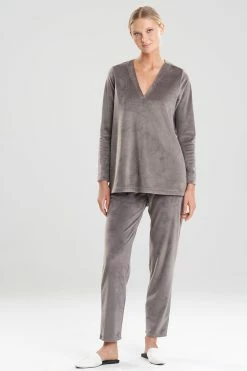 Velour Long Sleeve Top 48 Velour Long Sleeve Top -Natori Sales Shop Velour Long Sleeve Top River Stone by N Natori 40723.1685732186