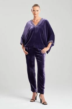 Velvet Kimono Embellished Top