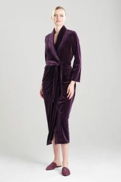 Natalie Velvet Robe -Natori Sales Shop Velvet Robe Blackberry by Natori 58567.1659539754