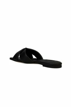 Vitta Nappa Leather Slide Sandals -Natori Sales Shop Vitta Nappa Leather Slide Sandals Black by Natori 4 43031.1670947883