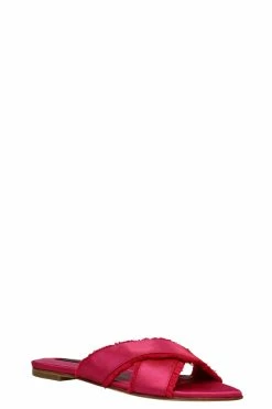 Wayu Satin Fringe Cross Slide Sandals 37 Wayu Satin Fringe Cross Slide Sandals -Natori Sales Shop WAYU ST CHARTREUSE SATIN 4 70693.1680807467