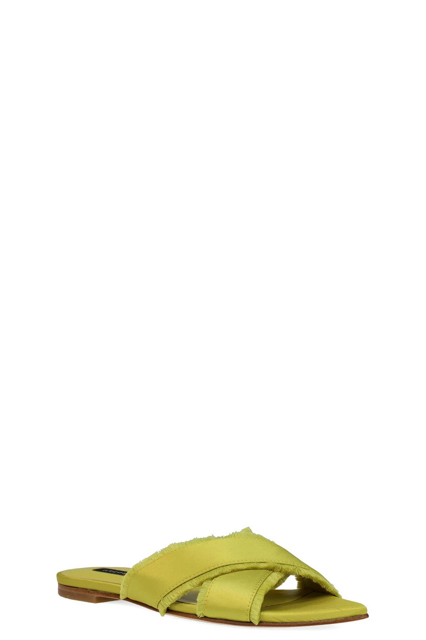 Wayu Satin Fringe Cross Slide Sandals 16 Wayu Satin Fringe Cross Slide Sandals - Image 16
