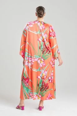 Water Lily Butterfly Caftan -Natori Sales Shop Water Lily Butterfly Caftan Coral Pink Combo by N Natori 4 63120.1675358190