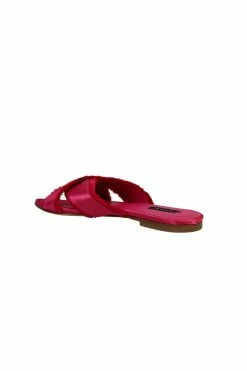 Wayu Satin Fringe Cross Slide Sandals 38 Wayu Satin Fringe Cross Slide Sandals -Natori Sales Shop Wayu Satin Fringe Cross Slide Sandals Dragonfruit by Natori 4 48819.1670865808