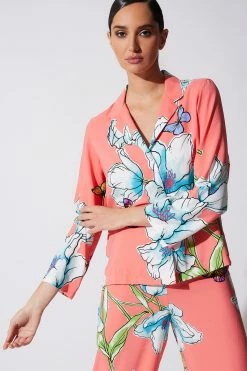 Wild Poppy Notch PJ -Natori Sales Shop Wild Notch PJ Bright Heather Coral by Natori 2 23113.1675896512