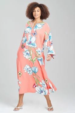 Wild Poppy Caftan 7 Wild Poppy Caftan -Natori Sales Shop Wild Poppy Caftan Bright Heather Coral by Natori 3 30680.1674586910
