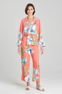 Wild Poppy Notch PJ -Natori Sales Shop Wild Poppy Notch PJ Bright Heather Coral by Natori 68959.1674586169