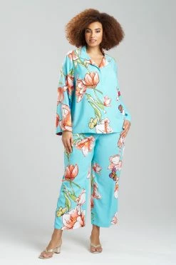 Wild Poppy Notch PJ -Natori Sales Shop Wild Poppy Notch PJ Sea Glass by Natori 3 79059.1684249885