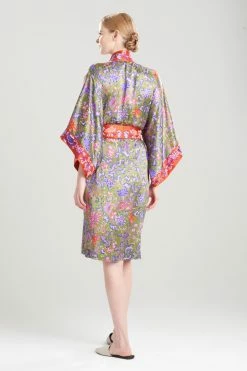 Yasugi Charmeuse Silk Short Robe -Natori Sales Shop Yasugi Charmeuse Silk Short Robe Citrine by JN 2 53822.1658937999