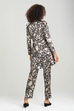 Natori Sales Shop -Natori Sales Shop Yasugi Charmeuse Silk Tunic Black Neutral by JN 2 41545.1658949019