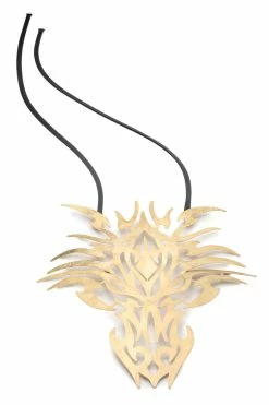 Hammered Brass Dragon Head Necklace