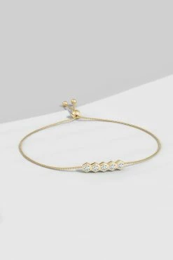 Indochine 14k 5-Hexagon Diamond Bar Bolo Bracelet -Natori Sales Shop api4vz8xj 07622.1580855905