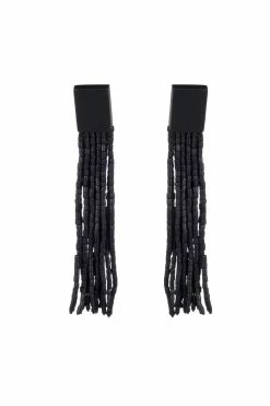 Horn Fringe Clip Earrings