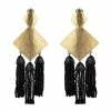 Buffed Brass Fringe Clip Earrings
