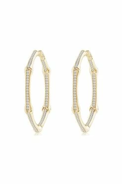 Indochine 14k Small Pave Diamond Full Circle Hoops