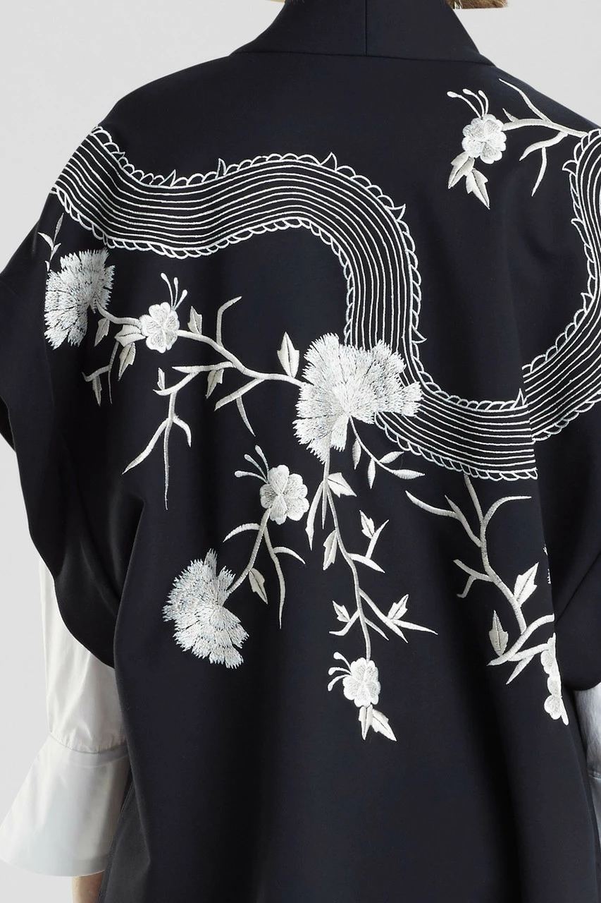 Solid Ponte Embroidered Dragon Kimono 1 Solid Ponte Embroidered Dragon Kimono