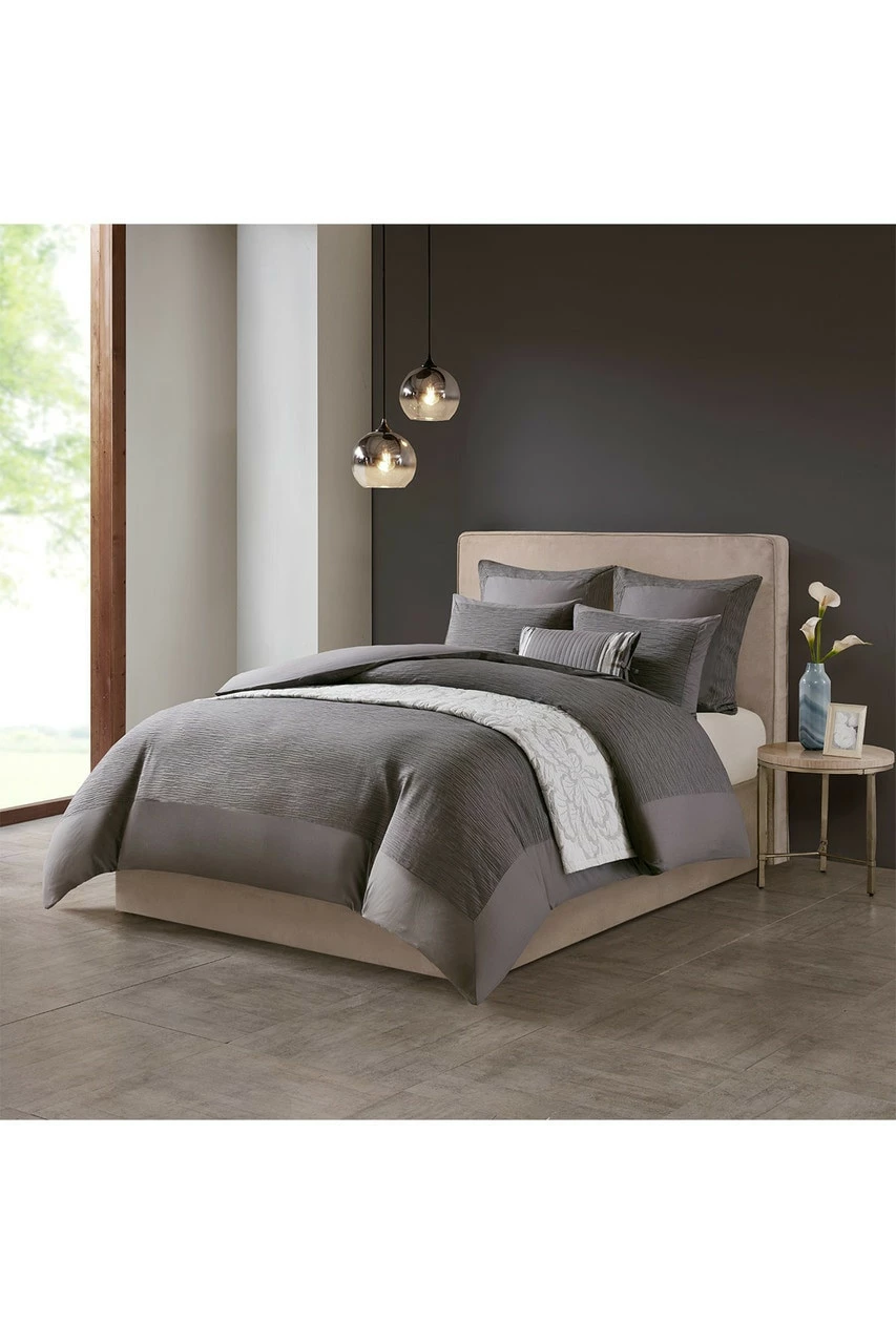 Hanae Gray Duvet Cover Set 1 Hanae Gray Duvet Cover Set