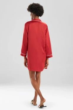 Feathers Satin Essentials Notch Collar Sleepshirt -Natori Sales Shop apievzmlh 23904.1580855840