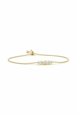 Indochine 14k Tapering Hexagon Diamond Bar Bracelet