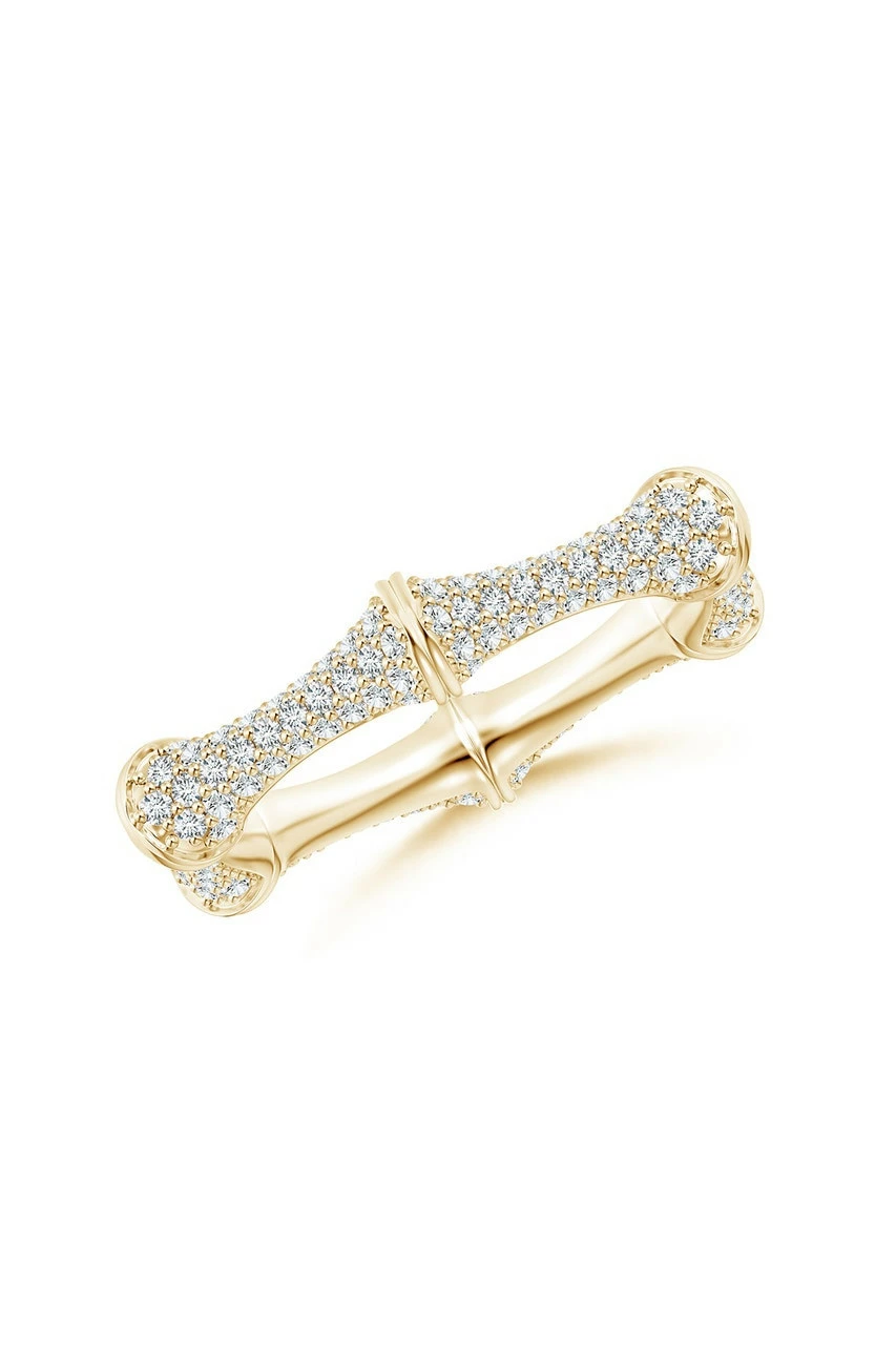 Indochine 14k Diamond Pave Bamboo Eternity Ring 1 Indochine 14k Diamond Pave Bamboo Eternity Ring
