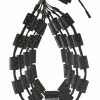 Acacia Wood With Silver Four Layer Necklace Black O/S