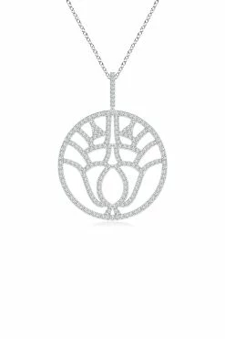 Kamon 14k Open Diamond Pendant Necklace