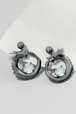 Dragon Midnight Silver And White Topaz Dangler Earrings 7 Dragon Midnight Silver And White Topaz Dangler Earrings -Natori Sales Shop apihidvyi 61165.1580855886