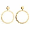 Gold Plated Brass Hoop Clip Earrings