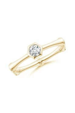 Indochine 14k Hex Frame Diamond Solitaire Bamboo Ring -Natori Sales Shop apikqga6n 81692.1599070803