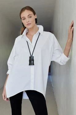 Cotton Poplin Oversized Top -Natori Sales Shop apikqreaa 75819.1580855940