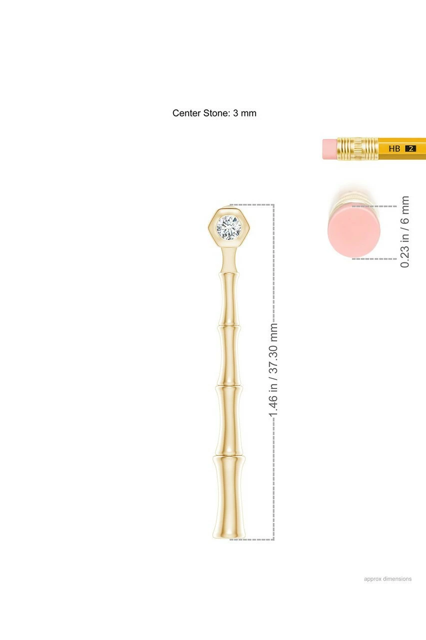 Indochine Bamboo 14k Diamond Multi-Wear Linear Earrings 9 Indochine Bamboo 14k Diamond Multi-Wear Linear Earrings - Image 9