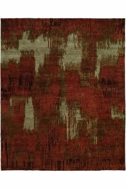 Dynasty- Brushstroke Red Tones Rug
