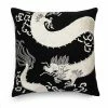 Mayon Dragon Embroidery Pillow - Black/Cream