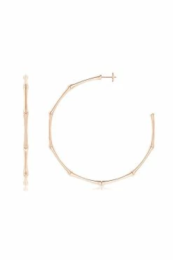 Indochine 14k Large 2.75 Inch Bamboo Hoops