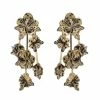 Gold Plated Brass Floral Clip Earrings