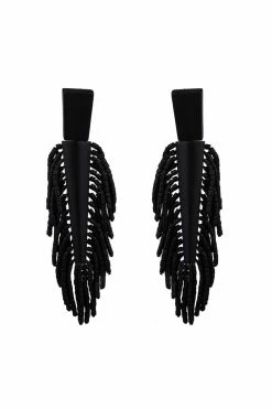 Horn Tassel Clip Earrings