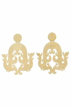 Hammered Brass Swirl Clip Earrings