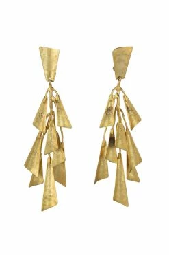 Goldplated Brass Fringe Clip Earrings