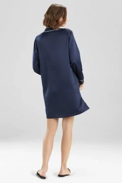 Feathers Satin Essentials Notch Collar Sleepshirt -Natori Sales Shop apix8djjs 71322.1580855844
