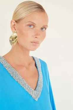 Hammered Brass Gold Leaf Pendant Clip Earrings -Natori Sales Shop apizskwof 22058.1580855771