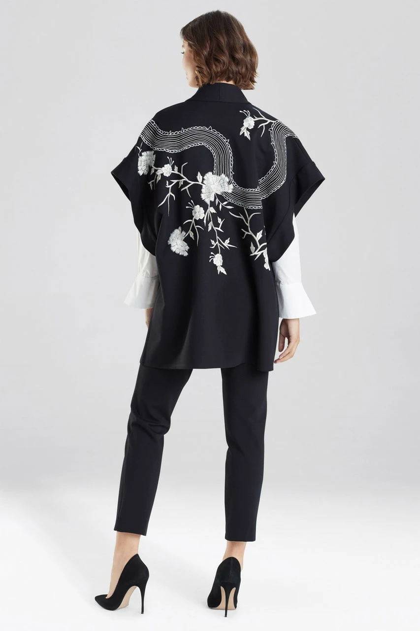 Solid Ponte Embroidered Dragon Kimono 3 Solid Ponte Embroidered Dragon Kimono - Image 3