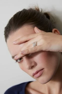 Shangri-La Brushstroke 14K Gold And Diamond Half Eternity Stacking Ring 29 Shangri-La Brushstroke 14K Gold And Diamond Half Eternity Stacking Ring -Natori Sales Shop shot 43 4089 66625.1630345675